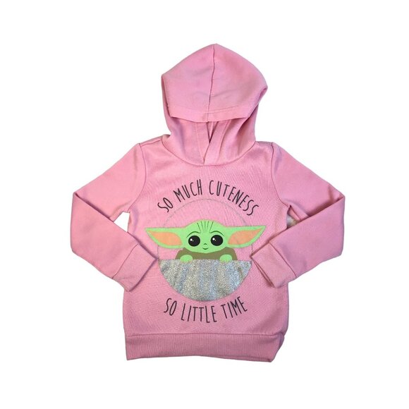 Star Wars Other - Star Wars Girls Pink Baby Yoda Hoodie Size 5